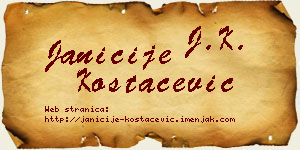 Janićije Kostačević vizit kartica